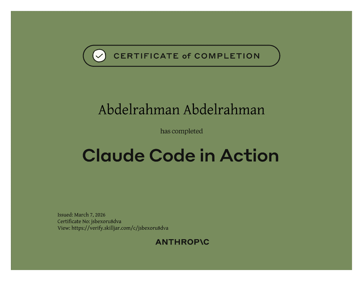 Claude Code in Action — certificate