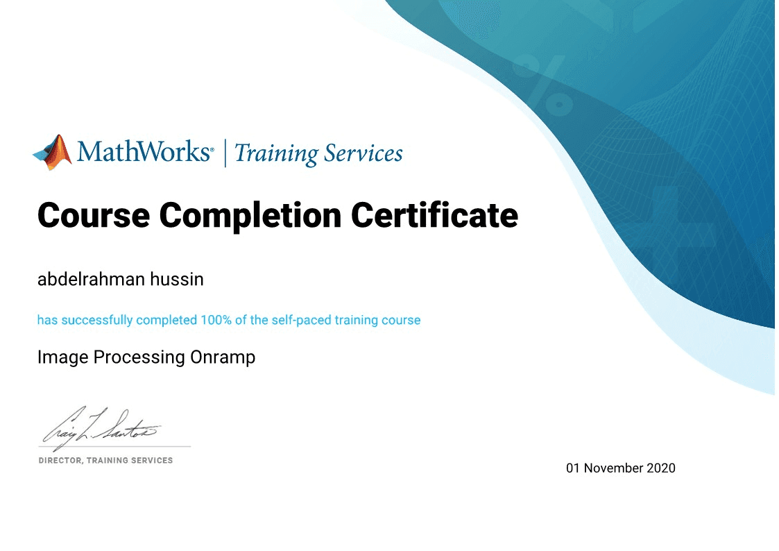 Image Processing Onramp — certificate